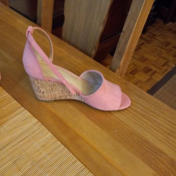 Wedge Cork Heel Sandals Pink Size 6 - Picture 3 of 6